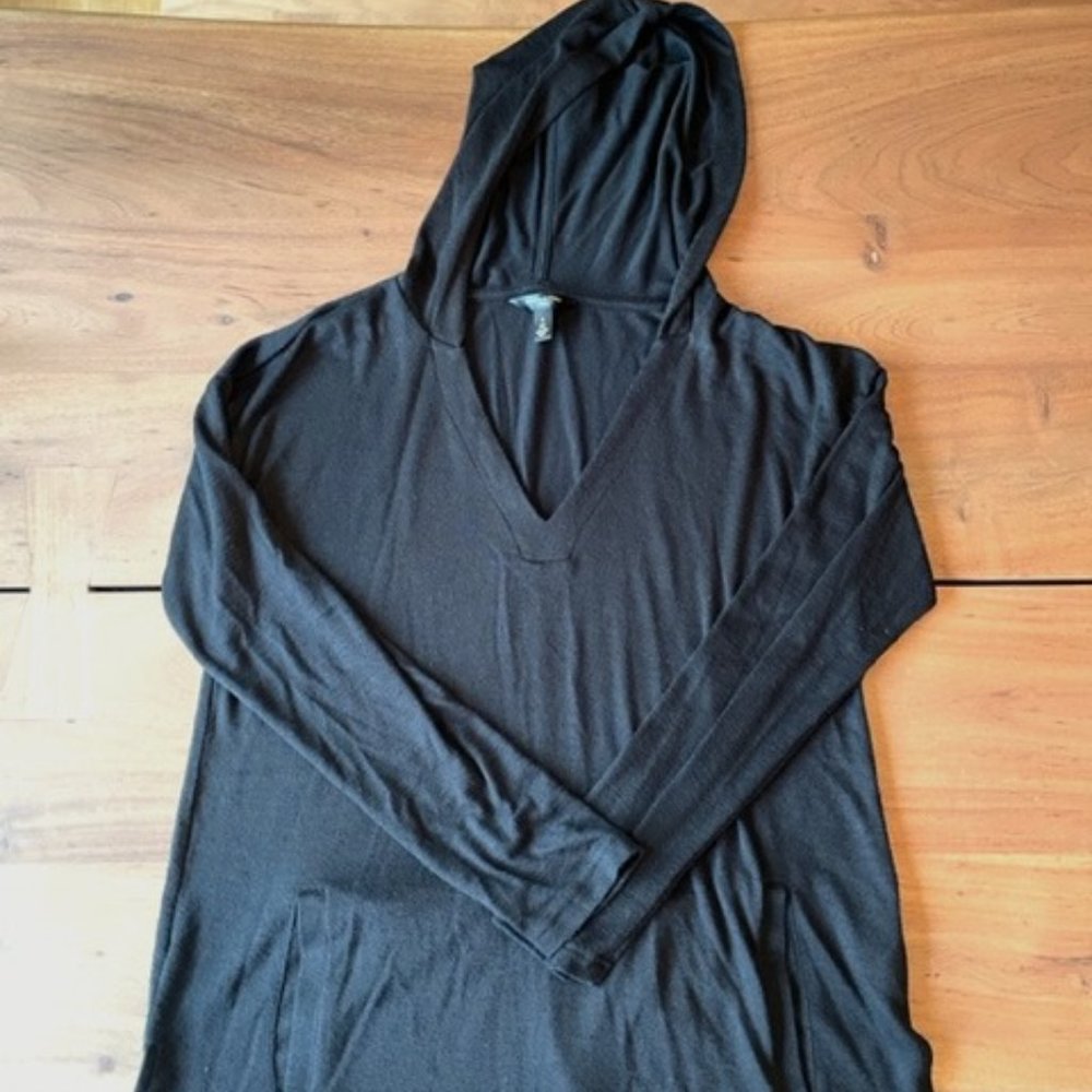 Banana Republic black hooded tunic sweater